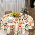 thumbnail image 6 of Fall Tablecloth Round 60 Inch Thanksgiving Tablecloth Circular Waterproof Maple Leaf Tablecloth Cloths Washable Polyester Tabletop Runner for Kitchen Party Picnic Dining Decor, 6 of 6