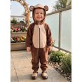 thumbnail image 6 of RUINIXCW Kids Toddler Baby Halloween Animal Costume Infant Cute Monkey Zebra Costume Baby Boy Girl Fall Winter Clothes Warm Flannel Romper Casual Zipper Hooded Jumpsuit with Tail, 6 of 10