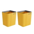 thumbnail image 2 of 2 Pieces Home Office Garbage Bin Rubbish Can Reusable Bedroom Portable Waste Basket Square Shape Rubbish Can Large Capacity Container Yellow M, 2 of 9