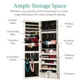 thumbnail image 3 of Best Choice Products Jewelry Armoire Cabinet, Full Length Mirror w/ Velvet Storage Interior, Lock - Coastal White, 3 of 8