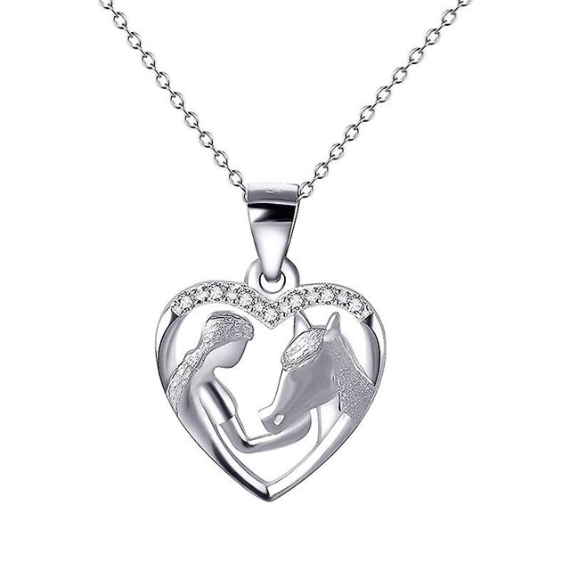 Colección de collares de caballos en plata de ley 925, joyería de moda, regalos para mujeres y niñas