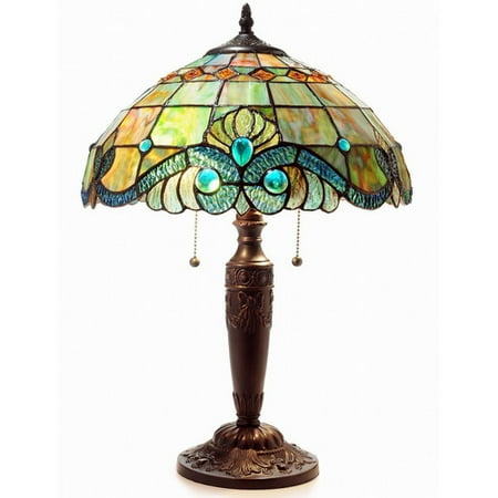 Pearl Oil Lamp - Serena d'italia Tiffany 2 light Pearl Vintage 25 in. Table Lamp