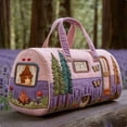 thumbnail image 2 of Quilted Large Embroidery Duffle Bag For Women Travel Tote Cute Nature Prints Shoulder Bag Weekend Trip Overnight Carryall Purse Luggage Storage, 2 of 9