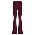 thumbnail image 3 of Clearance!Tbopshirt Flare Yoga Pants for Women,Flare Leggings with Tummy Control,Solid Color High-Waisted Wide Leg Tight Fitting Hip Shaping Flared Pants,S-XXL, 3 of 4