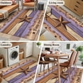 thumbnail image 6 of Country Stars Area Rugs 4x6 ft Purple Wood Grain Bless Our Home Farmhouses Washable Rug Non Slip Indoor Carpet Absorbent Floor Mat for Living Room Bedroom Dining Room, 6 of 9