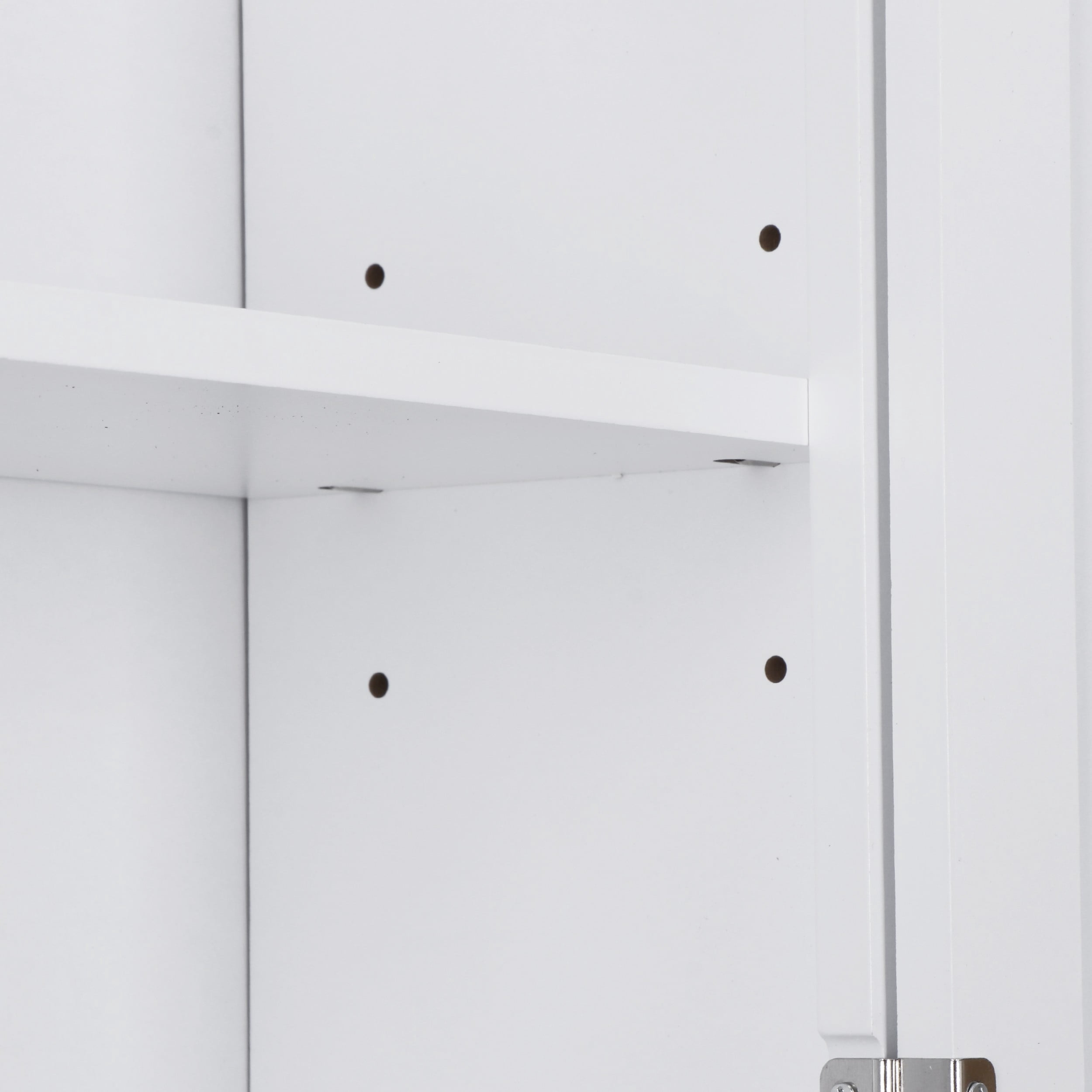 ZENY Bathroom Medicine Cabinet with 2 Door and Adjustable Shelves Wood Frame, White