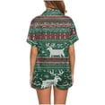 thumbnail image 3 of VBTAPA Women Christmas Pajamas Shorts Sets Xmas Printed Short Sleeve Button Down Shirt and Shorts Matching Lounge Set 2 Piece Pjs Sleepwear Multicolor#32 S, 3 of 8