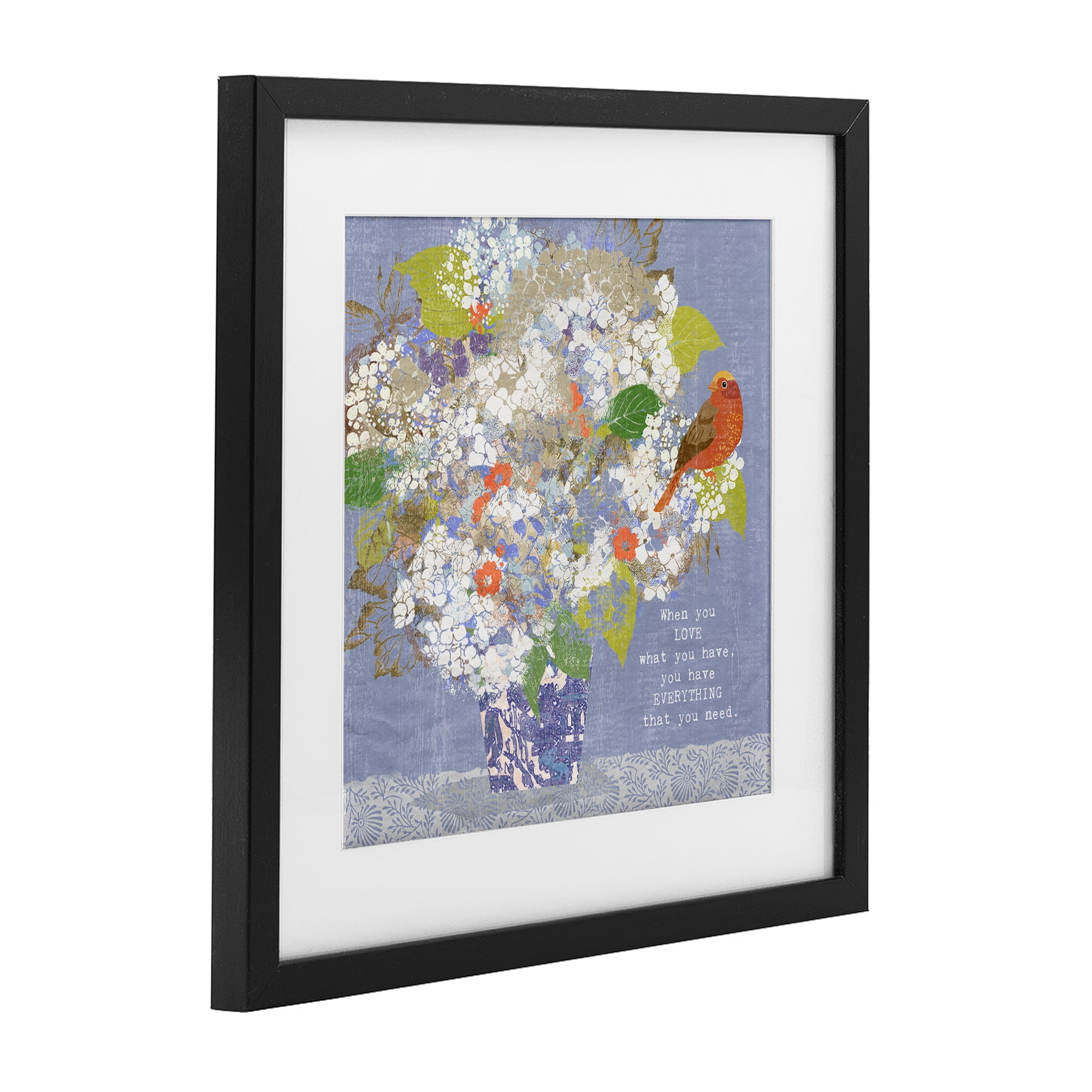 Stupell Industries Floral Inspiration On Love Black Framed Print Under Glass, design by Suzanne Nicoll