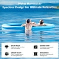 thumbnail image 5 of Bezliving 10FT Round Inflatable Floating Dock, Sunchill Float Ring Water Hammock with Pump, 4in Woven Fabric, Lake Pool Float for Adults, Sky Blue, 5 of 6