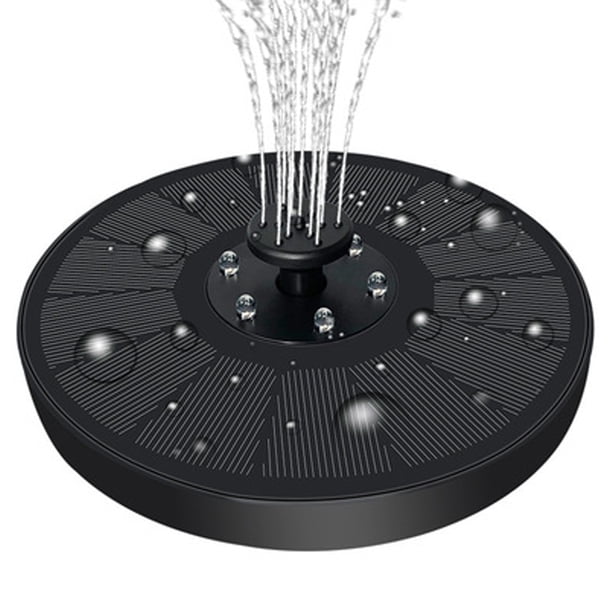 Bomba de fuente solar para baño de pájaros, fuente de energía solar con luz LED, fuente de agua con batería incorporada para decoración de piscina, pecera y jardín de estanque Adepaton 220862