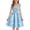 Blue, variant on Ticikt Girls' Sweet Spaghetti Strap Dress, Tiered Ruffle Swing Solid A Line Beach Sundress Sundress,Color:Blue,Size:9 Years