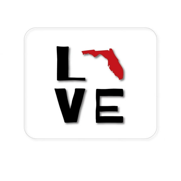 DistinctInk Mouse Pad - 1/4" Foam Rubber - Florida - Love Black & Red