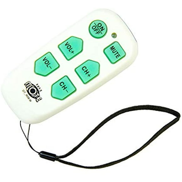 Continu.us Big Button Elderly Care Back Lit TV Remote, Retail Packaging, for TV, White