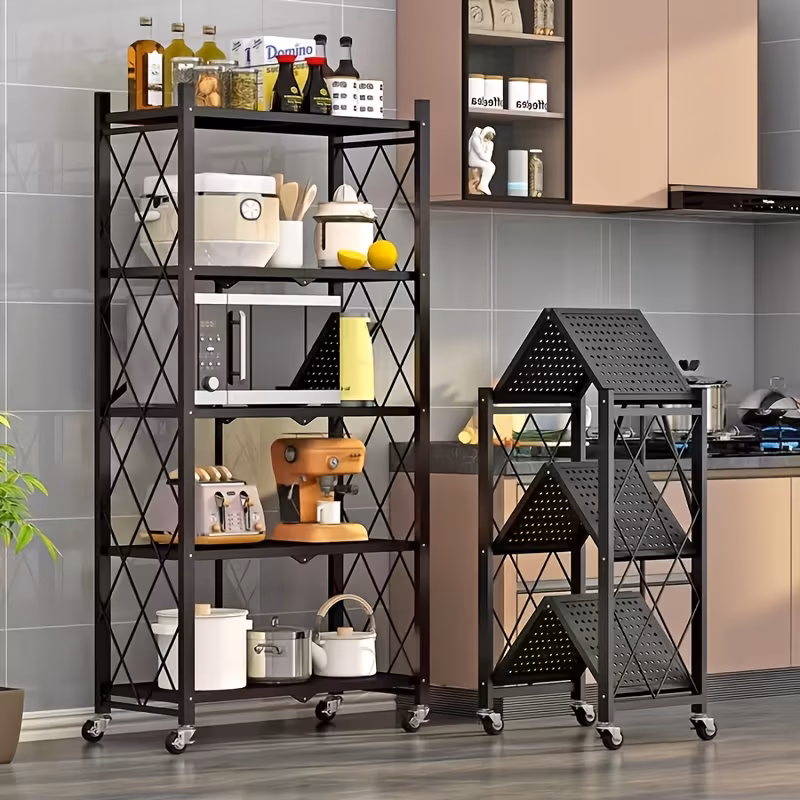 thumbnail image 4 of 3/4/5 Layer Folding Storage Rack, No Installation, with Wheels, 4 of 4