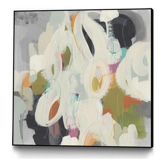 Giant Art Canvas  30x30 Parsing Prose IV Framed in Multi-Color