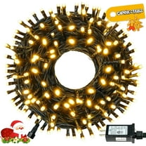 Connectable 100LED 39Ft 13Modes Christmas String Lights Outdoor Indoor | Extendable Green Wire Warm White Christmas Tree Lights with Timer | Twinkle Fairy Light Plug in for Xmas Tree (Warm White)