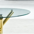 thumbnail image 3 of Sumdeal 5-Piece Dining Table and Chair Set, Modern Dining Set, Tempered Glass Tabletop, PU Upholstered Chairs, Metal Legs, Space-Saving, Suitable for Living Rooms, Kitchens, and Dining Rooms, 3 of 8