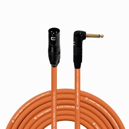 Coluber Cable - 3-Pin XLR Male to Right Angle 1/4" TS Unbalanced Mono Cable