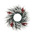 thumbnail image 2 of Christmas Door Wreath, Christmas Decorations,Artificial Red Berry Wreath With Snowy Greenery, Winter Holiday Hanging Decor For Front Door Fireplace Mantel Farmhouse Home Decoration, 1 PC, 2 of 7