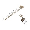 thumbnail image 2 of 10Set Ribbon Crimp Clamp Ends Lobster Claw Clasps & Chain 10mm Bronze Tone for DIY, 2 of 6