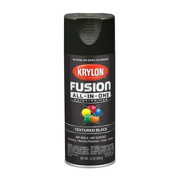 24-Pack of 12 oz Krylon K02776007 Black Fusion All-In-One Paint & Primer Spray Paint, Textured