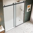 thumbnail image 4 of BCANHOME 60"W x 76"H Single Sliding Frameless Shower (With Buffer Damping System),Soft Closing,10 mm (3/8") Tempered Glass,Anti-Rust,No Water Stain,Explosion-Proof Film,Easy-Clean,Smooth,Black B6001, 4 of 23