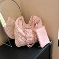 thumbnail image 1 of 2 uds., conjunto de monedero, bolso tipo cubo, bolso de mano hinchado suave para mujer de Color sólido para viajes diarios Likrtyny Para Estrenar, 1 of 6