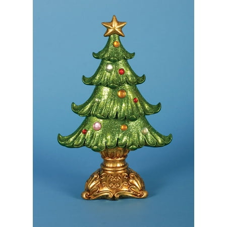 Pack of 2 Ornate Glittered Table Top Christmas Tree Decorations 12