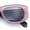 Pink - Black, variant on Womens Squared Rectangle Frost Matte Thick Temple Plastic Mod Sunglasses Yellow - Black