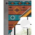 thumbnail image 2 of Aztec Southwest Swag Valances for Windows, Small Curtains Drapes, Boho Tribe Brown Geometric Kitchen Window Curtains Over Sink Rod Pocket Window Treatment Valance for Bedroom/Bathroom 56"x36", 2 of 5