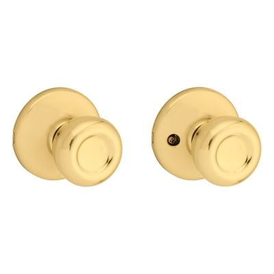 Kwikset Tylo Hall/Closet Knob, Universal Handing Doorknob Polished Brass