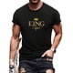 thumbnail image 1 of Corona y rey RESPECT carta gráfica impresión hombres creativos top, casual manga corta ligeramente elástico cuello redondo camiseta, camiseta de hombre para verano al aire libre, 1 of 6