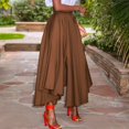 thumbnail image 3 of ZANZEA Women Summer Skirts Split Hem Lace-Up Asymmetric Party Casual Long Skirt, 3 of 4