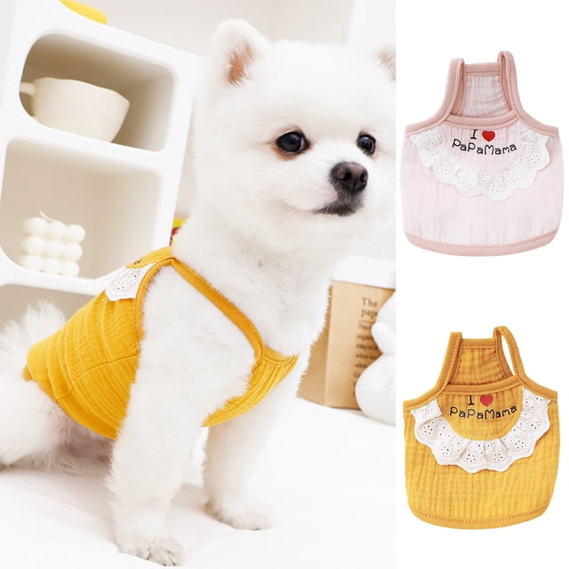 Chaleco para mascotas AURORA TRADE con diseño de encaje llamativo, cuello holgado, ropa refrescante para mascotas, abrigo de bulldog, chaleco para usar en casa.