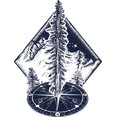 thumbnail image 2 of Majestic Pine Tree in Snowy Mountain Nature on Compass Geometric Art Vinyl Sticker (2" Tall), 2 of 3