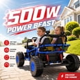 thumbnail image 2 of iRerts 36V Powered Ride on Toys for Big Kids, 2 Seater Ride on Cars with Metal Frame, Bluetooth Music, 4 Wheels Suspension, Electric Ride on Vehicles for Boys Girls, Blue, 2 of 8