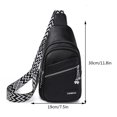 thumbnail image 2 of Bolso De Hombro Bolso de pecho para mujer, correa ajustable para el hombro, monedero para niñas de color sólido (negro), 2 of 6