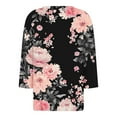 thumbnail image 5 of Fall Fashion 2025 Tops Shirts Fall Boho Women's 3/4 Sleeve T Shirts Women's Blouses New & Trending, 5 of 5