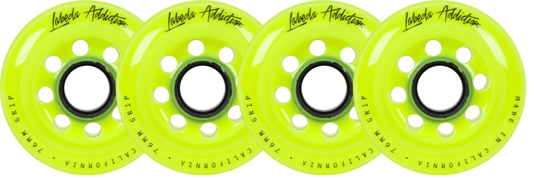 Labeda Inline Roller Hockey Skate Wheels Addiction Yellow 80mm SET OF 8 