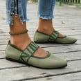 thumbnail image 4 of Viluyesy Flats for Womens, Color Block Pointed Toe Wide Width Casual Comfortable Slip-On Shoes Army Green 7, 4 of 7