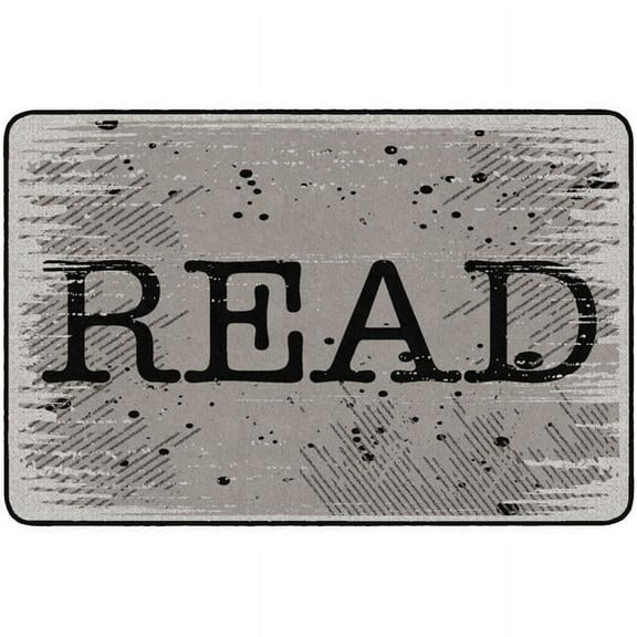 Flagship Carpets FE340-22A 6 x 4 ft. Read School Library Rug, Grey - Rectangle
