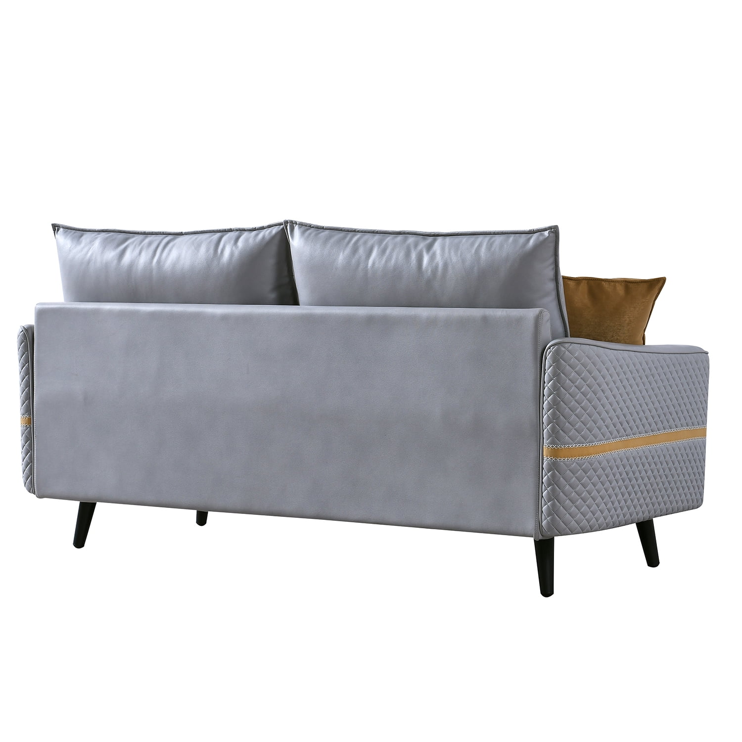 Kadyn 72 inch Mid-Century Modern Couch, Tufted Love Seat with 2 Pillows, Futon Sofa Bed for Bedroom, Light Grey