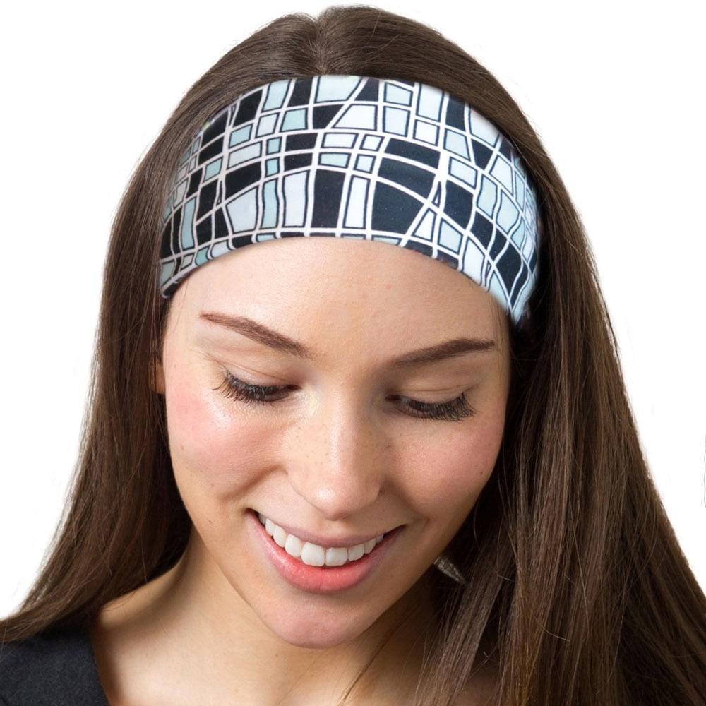 RiptGear RiptGear Yoga Headbands for Women and Men Mosaic Black