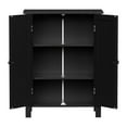 thumbnail image 4 of ZenSports Wooden Bathroom Cabinet 2-Doors Floor Storage Cabinet Adjustable Shelves, Black, 4 of 8
