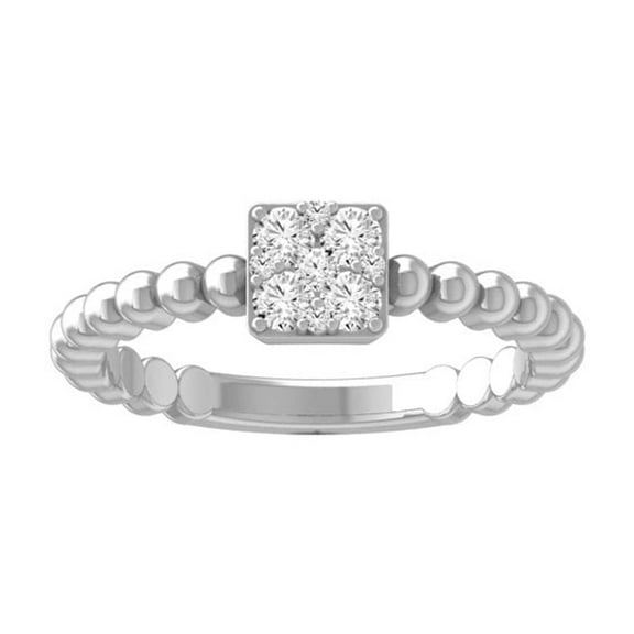 ARAIYA FINE JEWELRY Sterling Silver Round-Shape Diamond Halo Rope Band Ring (1/4 Cttw, I-J Color, I2-I3 Clarity) Size 5