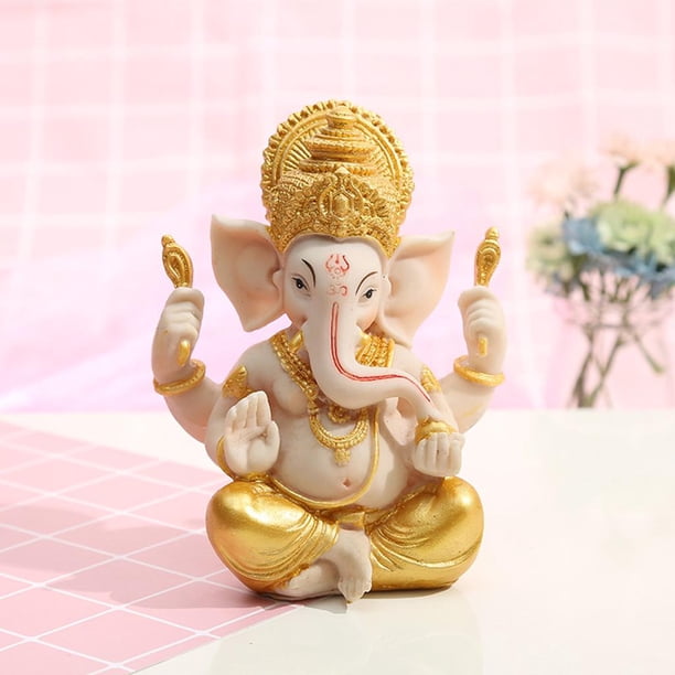 Escultura de resina hindú estatuilla de estatuilla de Buda ídolo indio accesorios decoración 105x6x14cm Yotijar Estatua de Dios elefante