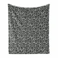 thumbnail image 1 of Black and White Soft Flannel Fleece Throw Blanket, Monochrome Spirals Abstract Composition Geometric Hand Drawn Design, Cozy Plush for Indoor and Outdoor Use, 50" x 70", Black and White, by Ambesonne, 1 of 6