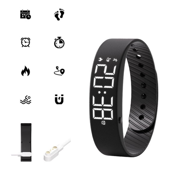 Upgraded Trembling Alarm Band, Waterproof Original Wake Up Alarm Band for Sleeper, Magnetic Charging Smart Wake-Up Wristbands, Step Counter&Timer, Adjustable Comfortable Fit