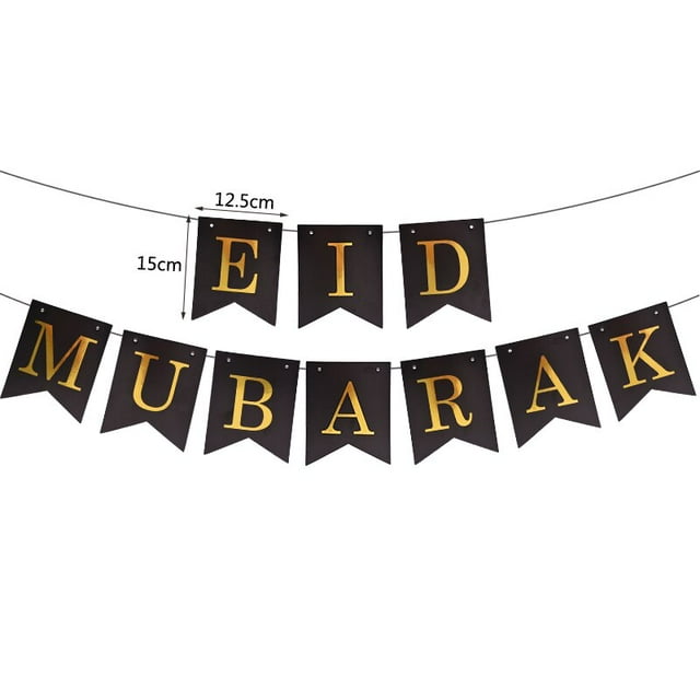 Cartel y globos para celebrar el Eid Mubarak, Decoración de Ramadán Kareem, fiestas islámicas, musulmanas