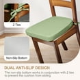 thumbnail image 3 of 17 x 16 x 2 inch Indoor D-shaped Kitchen Dining Chair Cushion, Light Green, Set of 2, 3 of 10